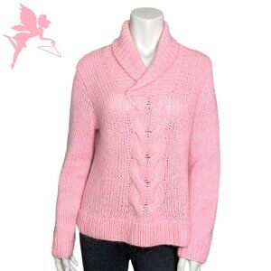 RALPH LAUREN Hand Knit Shawl Collar Fisherman Sweater